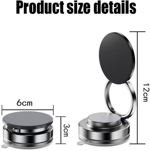 360° Adjustable Rotating Vacuum Magnetic Suction Suction Cup Base Phone Holder,Black
