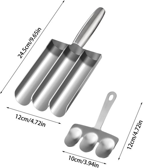 Premium Triple Meatball Maker Tool - Stainless Steel Non-Stick Meat Baller Maker with Cutting Spade, itchen Meatball Scoop & Mold for Quick DIY Cooking of Meatballs Fish Balls Shrimp Rice Balls