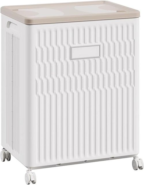 Folding Clothes Storage Box With Lid And Wheels, Large Capacity Plastic Storage Bin For Closet Living Room Bedroom Organization, Sealed And Dustproof