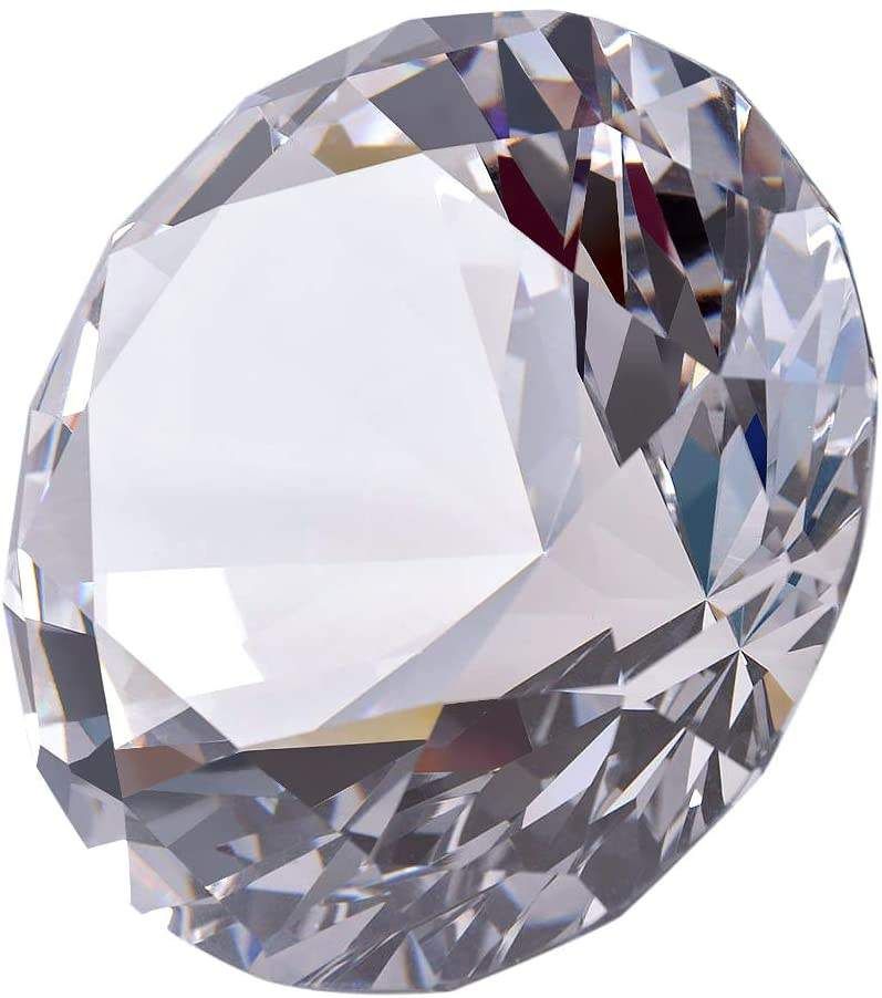 LONGWIN 80mm(3.1 Inch) Crystal Diamond Paperweight Jewels Wedding Decorations Christmas Centerpieces Home Decor