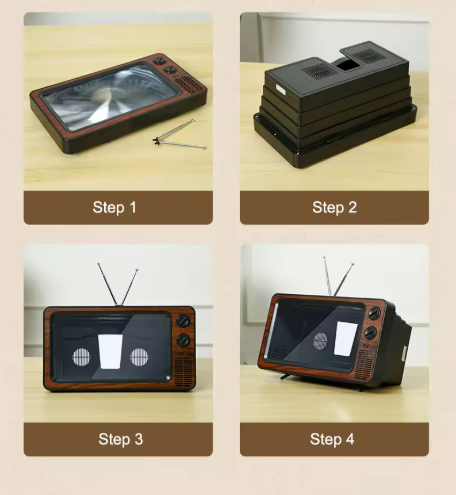 HD compatible foldable phone stand with projector