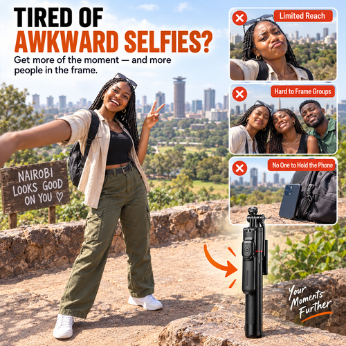 🔥HOT SALE🔥 COD！Selfie Anti-Shake Retractable Tripod, Portable Travel Phone Mount, Bluetooth Photography Gadget, Floor-Standing Selfie Stick Nairobi Stock |48H Dispatch |COD Orders are dispatched within 48 hours from our  Nairobi warehouse. Delivery takes 1–3 working days.