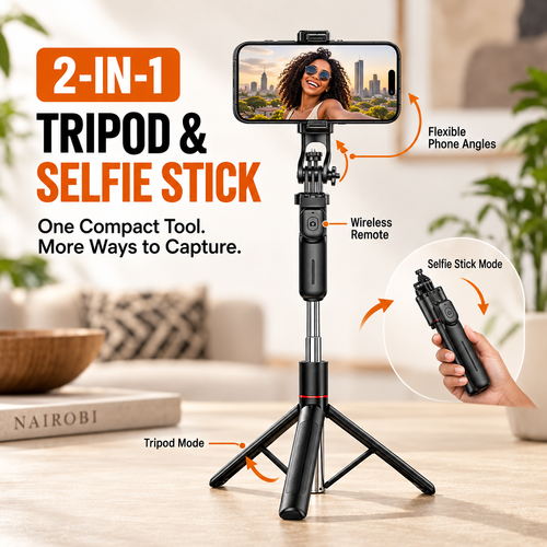 🔥HOT SALE🔥 COD！Selfie Anti-Shake Retractable Tripod, Portable Travel Phone Mount, Bluetooth Photography Gadget, Floor-Standing Selfie Stick Nairobi Stock |48H Dispatch |COD Orders are dispatched within 48 hours from our  Nairobi warehouse. Delivery takes 1–3 working days.