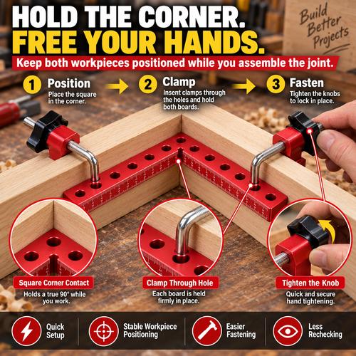 🔥HOT SALE🔥 COD！Carpentry Right-Angle Clamp, Panel Clamp, 90-Degree Right-Angle Guide, Aluminum Alloy Height Gauge Nairobi Stock |48H Dispatch |COD Orders are dispatched within 48 hours from our  Nairobi warehouse. Delivery takes 1–3 working days.