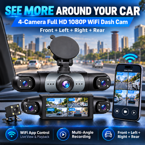 🔥 4-Channel WiFi Dash Cam | 📱 App Control | 📍 Nairobi Stock | 💵 Pay on Delivery