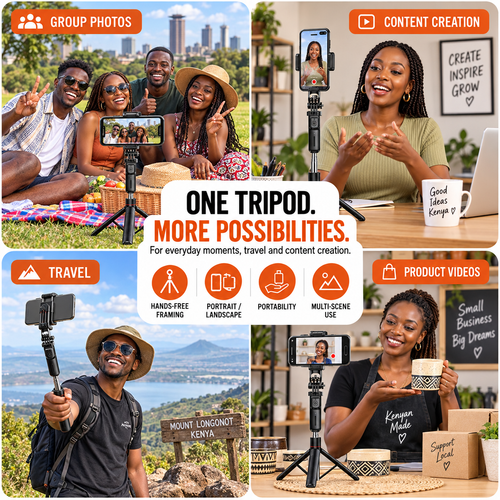 🔥HOT SALE🔥 COD！Selfie Anti-Shake Retractable Tripod, Portable Travel Phone Mount, Bluetooth Photography Gadget, Floor-Standing Selfie Stick Nairobi Stock |48H Dispatch |COD Orders are dispatched within 48 hours from our  Nairobi warehouse. Delivery takes 1–3 working days.