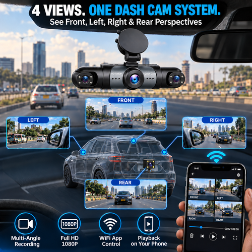 🔥 4-Channel WiFi Dash Cam | 📱 App Control | 📍 Nairobi Stock | 💵 Pay on Delivery
