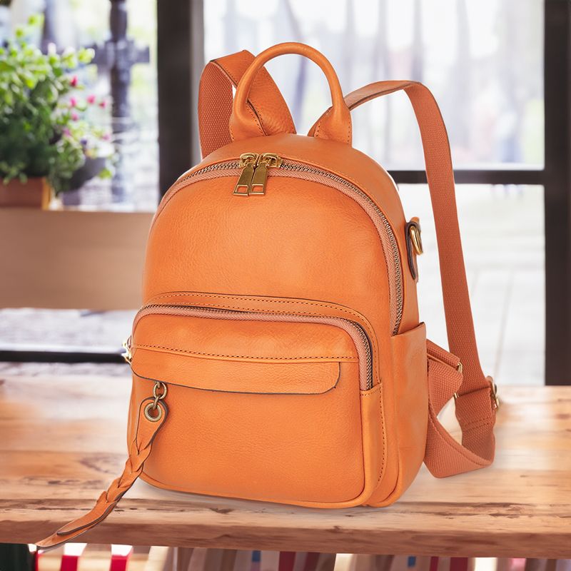 New style leather women's backpack fashion backpack top layer cowhide Korean version all-match school bag large-capacity casual women's bag