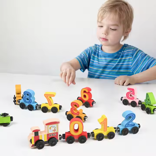 Magnetic Digital Small Train Building Blocks Building Educational Toys 1-2 Years Old 3 Baby Early Education Enlightenment