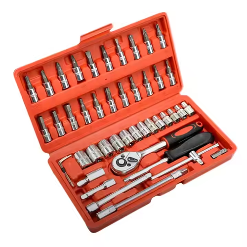 46pcs Home Auto Motorcycle Application Hand Tool Kit Mechanical Industrial Socket Wrench Tool Set