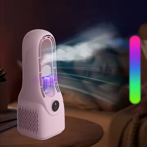 New Electric Bladeless Rechargeable Spray Air-cooled Portable Bladeless Desktop Fan with Humidifier