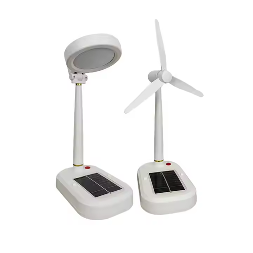 Multifunctional USB Solar Rechargeable LED Night Light Desk Lamp White ABS Body for Camping Emergency Fan