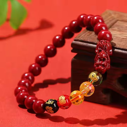 MANCHAO Five Gods of Wealth Purple Cinnabar PIxiu Five Horse Bracelet Good Luck and Wealth Bracelet Fashion Bracelets