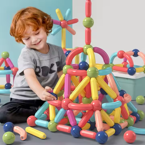 Wholesale Children's Versatile Magnetic Stick Toys Boys and Girls Large Particle Magnetic Building Blocks Puzzle Magnetic Pieces