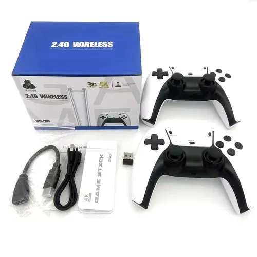Retro Game Console with 20000+ Built-in Games 19 Emulators 2 Wireless Controllers 4K Output & 64GB SD Card Perfect for Kids & Adults - Portable Gaming System