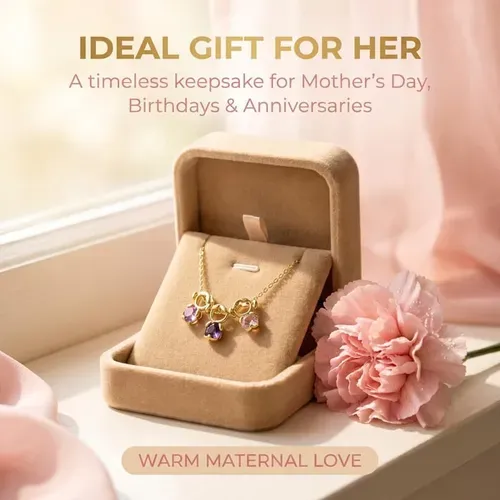 💎18K Mom & Kids Birthstone Detachable Necklace