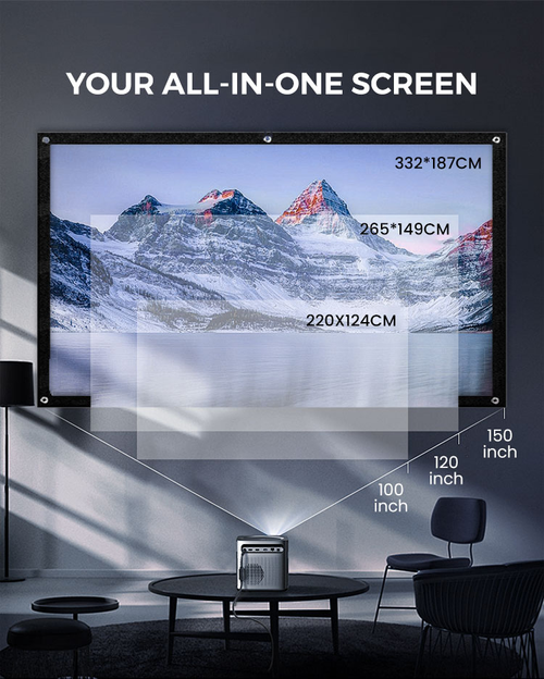 📺High Definition Projection Screen - ✨120-inch Diagonal with Matte White Surface for Crystal Clear Home Cinema Experience 🎬