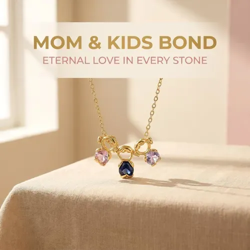 💎18K Mom & Kids Birthstone Detachable Necklace