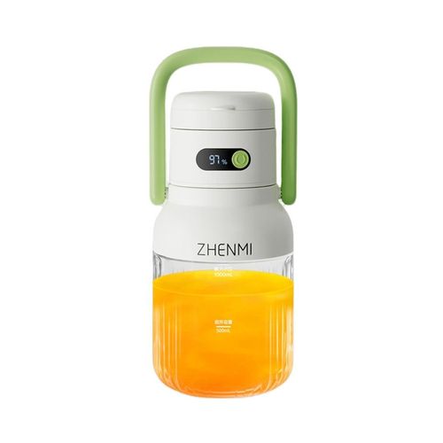 Zhenmi Camping Power Digital Display Portable Crushed Ice Juicer 12 Blade Tips J15 1200ML Capacity Wireless Portability