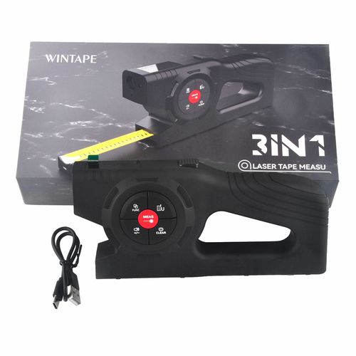 Wintape New 3-In-1 Multifunctional Handheld 120m Laser Tape Measure Portable and Easy to Handle Digital LCD Tape Measure