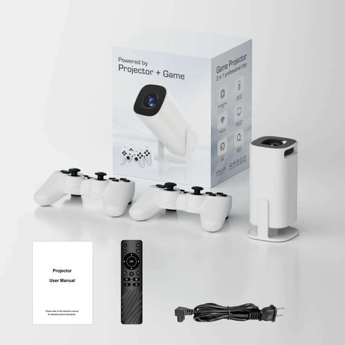 Salange New HCS350 New P30 Pro 1080P Game Projector 4K Android11.0 Smart Bluetooth WIFI Portable Smart Game Console Home Video Theater Projector