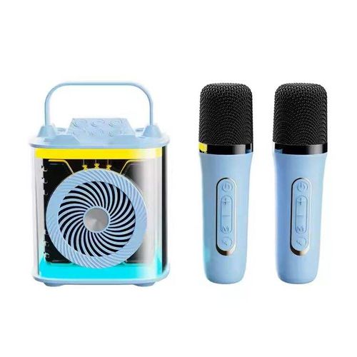 Brand New Premium Portable Karaoke Subwoofer Speaker RGB LED Lighting Auxiliary 2 Microphones for Home Stage Mini Audio