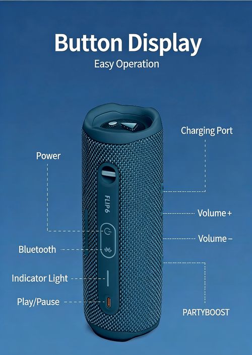 JBL Flip6 Bluetooth Speaker--IP67 waterproof & 12H Playtime