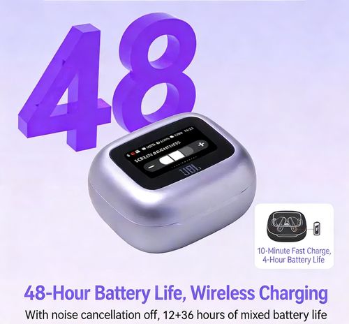 JBL LIVE BEAM3 True Wireless Earbuds | Colorful Case Semi-In-Ear Headphones with ANC, HiFi Deep Bass, Full Color Touch Screen, Long Battery for Sports