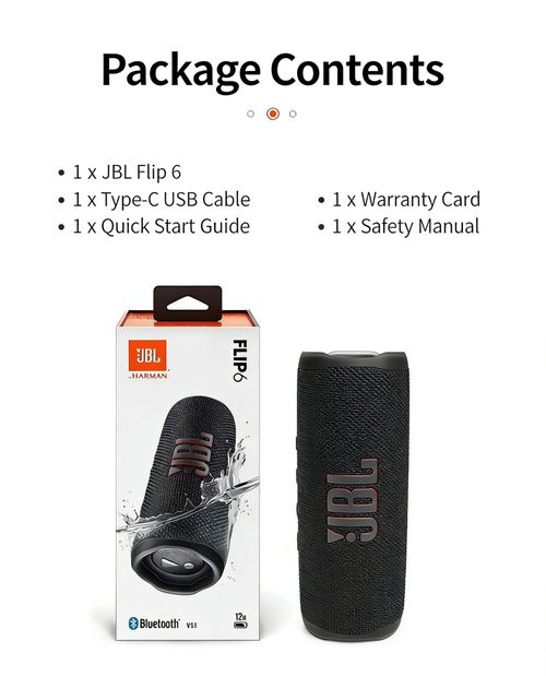 JBL Flip6 Bluetooth Speaker--IP67 waterproof & 12H Playtime