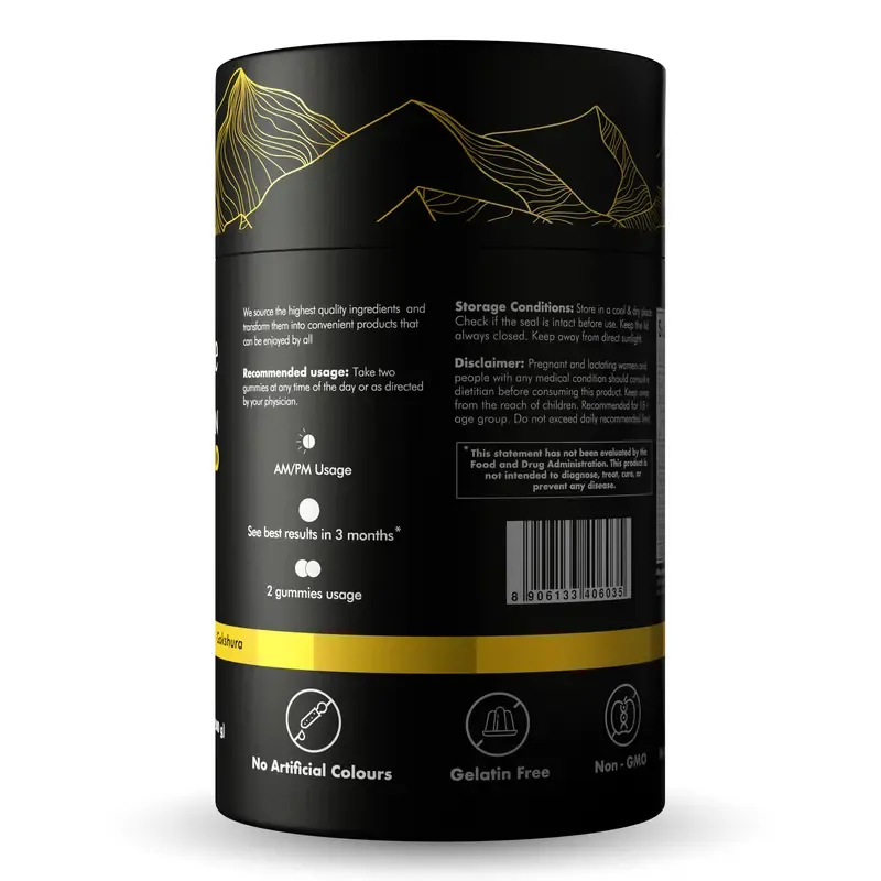 Be Bodywise by Root Labs Pure Himalayan Shilajit Gummies | New Year New Me Edition | 3000 mg with KSM-66 Ashwagandha, Gokshura, Saffron, Black Musli | Fulvic Acid & 85+ Trace Minerals | No Added Sugar | Natural Strength, Focus & Stamina Support