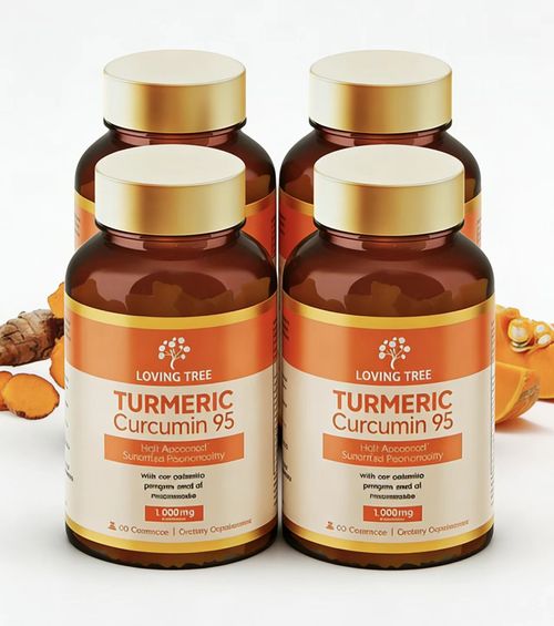Loving Tree Turmeric Gummies  95% Curcuminoids with Black Pepper & Pumpkin Seed Oil for Ultimate Absorption, Joint Support Supplement
