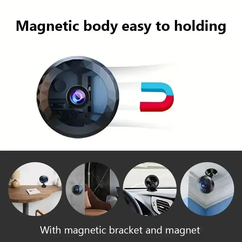 Mini Hidden Camera 720P HD Wireless Security Camera, Motion Detection with Night Vision, Discreet Portable Spy Cam for Home, Office, Car, Travel, Indoor Surveillance, Easy Setup, Loop Recording, Remote Viewing, Compact Nanny Cam for Safety Monitoring