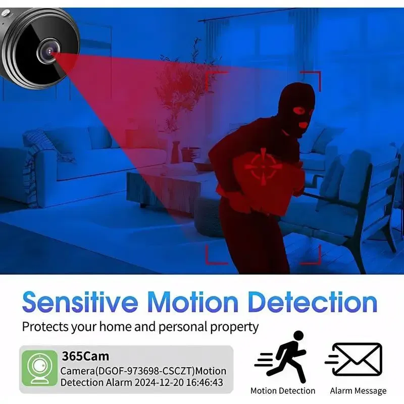 Mini Hidden Camera 720P HD Wireless Security Camera, Motion Detection with Night Vision, Discreet Portable Spy Cam for Home, Office, Car, Travel, Indoor Surveillance, Easy Setup, Loop Recording, Remote Viewing, Compact Nanny Cam for Safety Monitoring