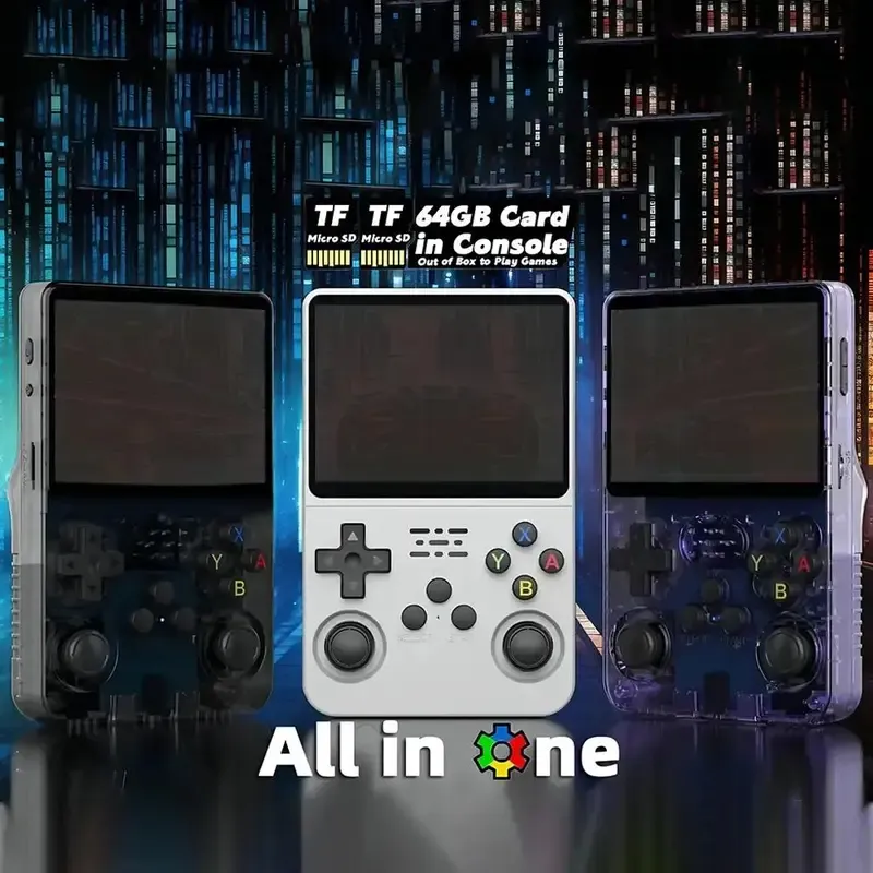 R36S Retro Video Handheld Game Console Linux System 3.5 in IPS Screen Built in 3000mAH Battery 32G+64G TF Card Preinstalled Gamess for Christmas, Thanksgiving, Holiday Gift