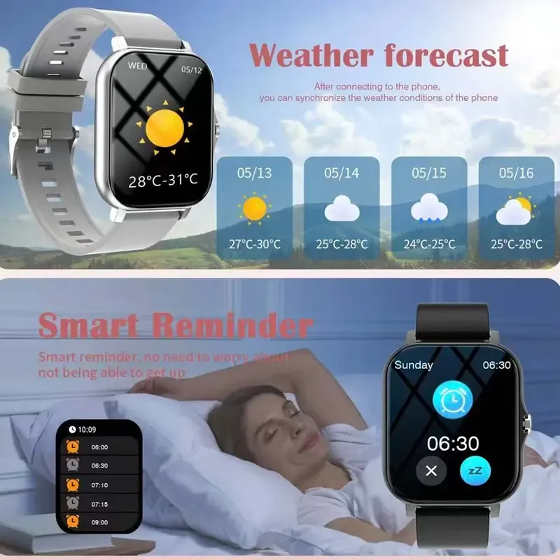 Multifunctional Smart Watch Fashion Digital Watch with Sleep Tracking Sports Watch for Women & Men Wearable Android