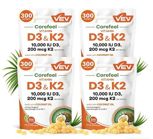 VEV Corefeel Vitamin D3 K2 Supplement Softgels