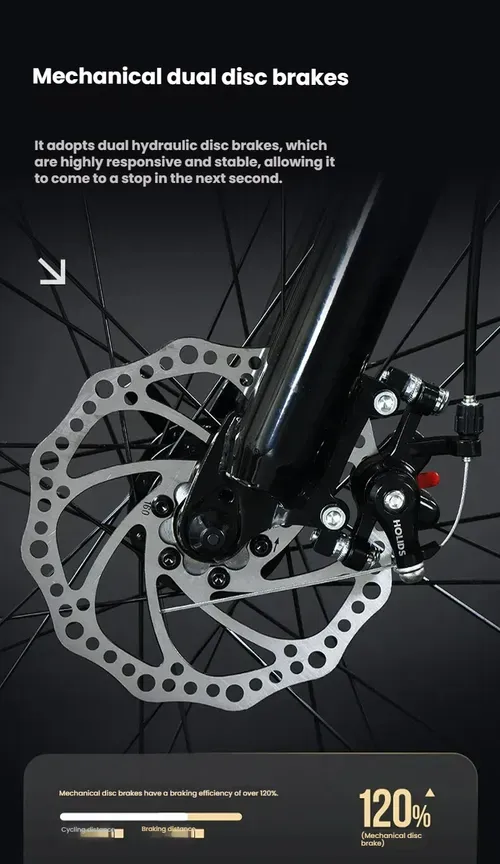 Mountain Bike 26 Inch 24-Speed High-Carbon Steel Frame Dual Suspension Fork Dual Disc Brake Adjustable Ergonomic Seat for Men Women Adults Lightweight Outdoor Cycling Bicycle Gray