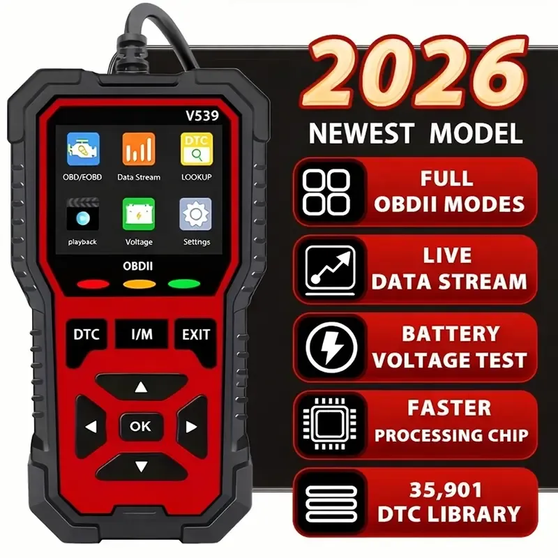 2026 New Powerful OBD2 Scanner Diagnostic Tool - Engine Code Reader, Full OBD2 Features, Reset, Modes 6&8, Suited for DIY Car Owners & Mechanics Voltage Test