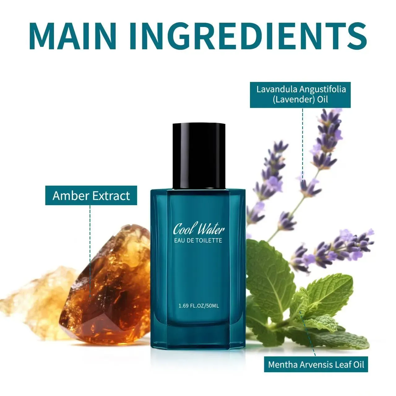 Men - Fresh Aquatic Scent with Green Mandarin, Coconut Water & Amber Accord