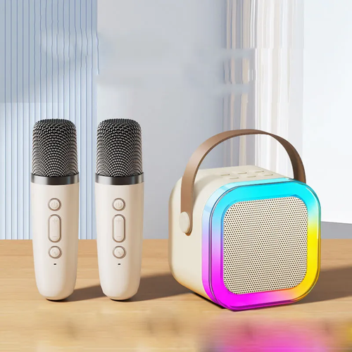 Mini bluetooth Speaker with Lights Portable Karaoke Speaker with Led Light Bluetooth Speaker with Mic
