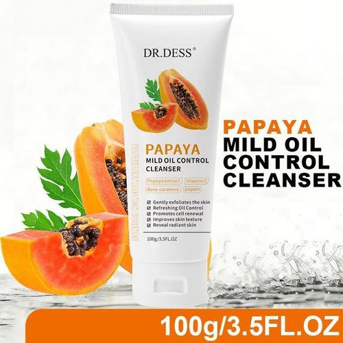 DR.DESS Papaya Face Cleanser Mild Oil Control Cleanser improves skin texture reduce hyperpigmentation Hydrates the skin 100g gently exfoliates the skin , refreshing oil control