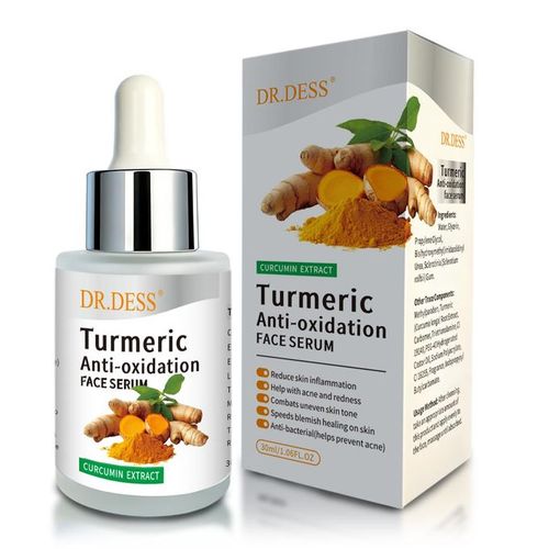 DR.DESS Turmeric Brightening Face Serum Protects against Acne, Dark Spots, Freckles Reduces Skin Pigmentation and Anti Aging Facial Serum
