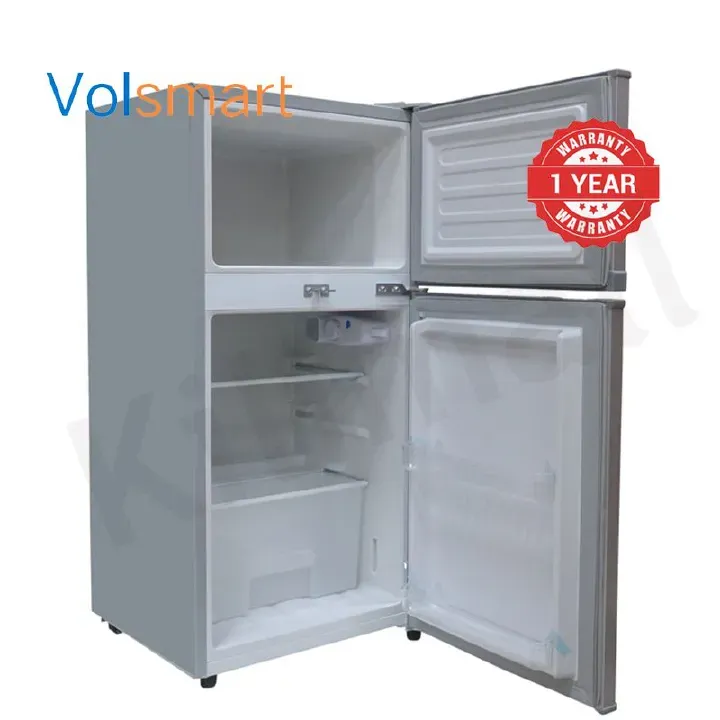 Volsmart VL-BCD108 Compact Double-Door Refrigerator, 108L with Lock silver 108L