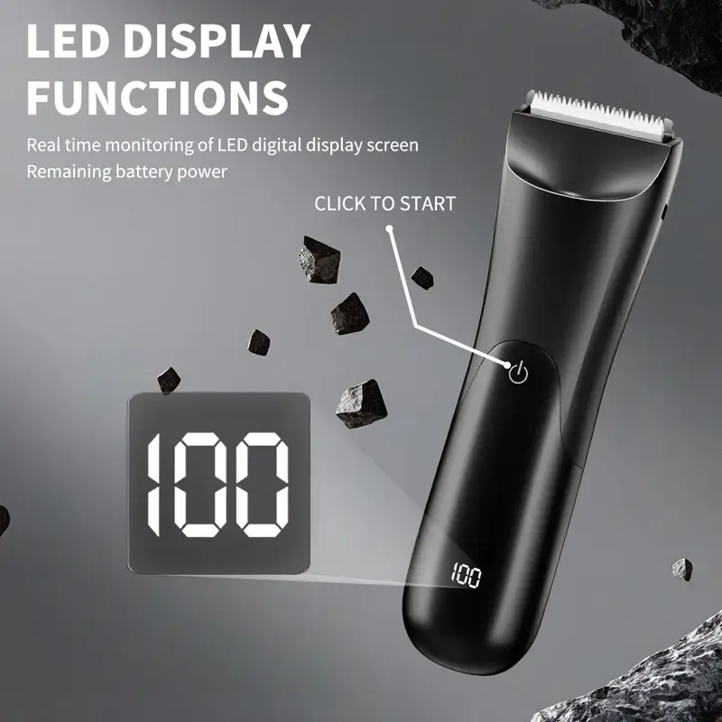 Electric Body Hair Shaver-Groin Hair Trimmer, Ball Trimmer for Men - Replaceable Ceramic Blade Heads,USB Recharge, Male Hygiene Razor Safe Quick Gifts Cordless Gentle Trimming Fast Trimming