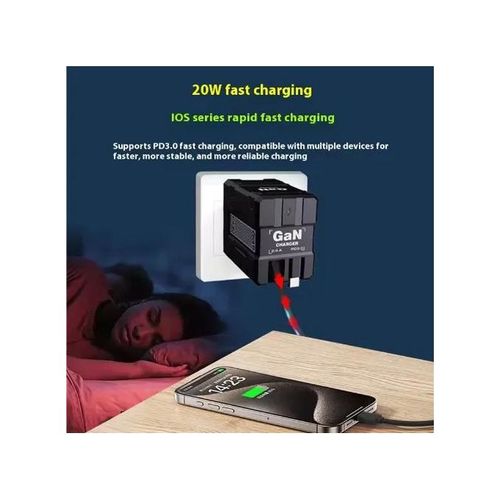 Share this product    Dual-Cable GaN Fast Charger 20W
