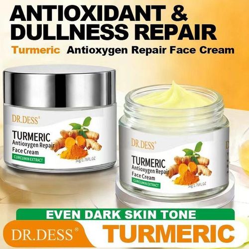 DR.DESS Turmeric Face Cream, Anti Oxidation Turmeric Cream For Deep Moisturizing skin Prevents Acnes, Oil Control and Soothing, skin Repair