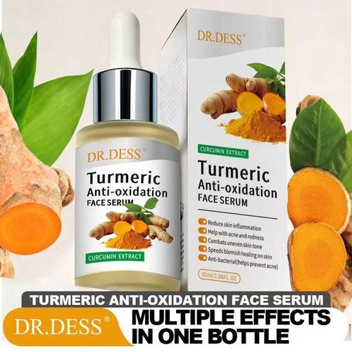 DR.DESS Turmeric Brightening Face Serum Protects against Acne, Dark Spots, Freckles Reduces Skin Pigmentation and Anti Aging Facial Serum