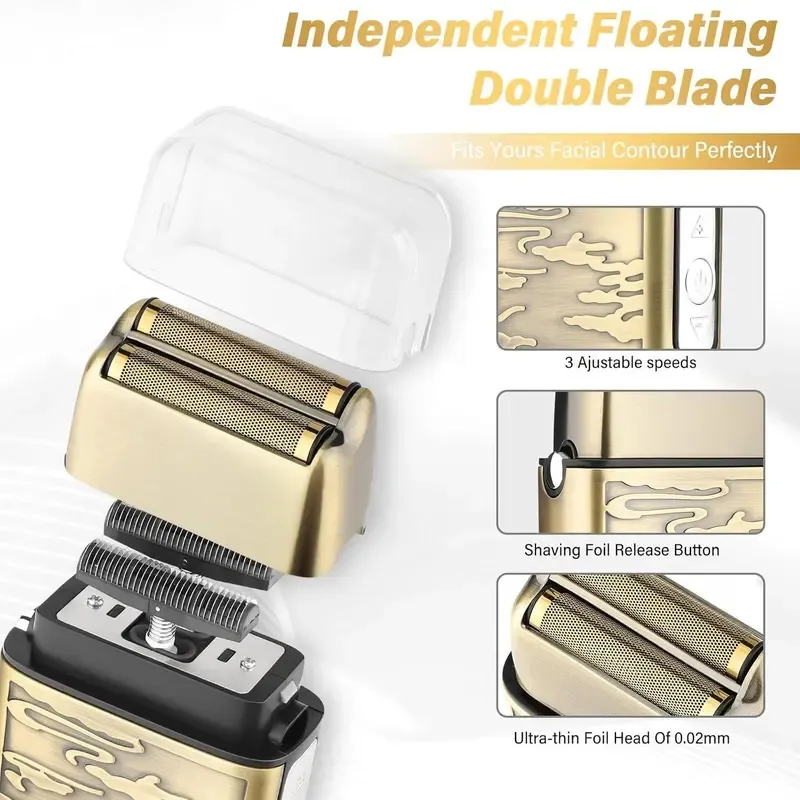 Professional LCD Display Hair Clipper & Razor with Limit Comb & Charging Cable & Cleaning Brush, 1 Set Cordless Hair Trimmer & Shaver, Hair Cutting Kit for Barber, Barber Hair Clippers