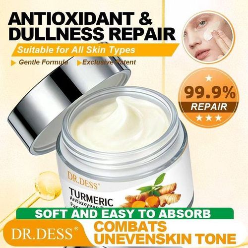 DR.DESS Turmeric Face Cream, Anti Oxidation Turmeric Cream For Deep Moisturizing skin Prevents Acnes, Oil Control and Soothing, skin Repair