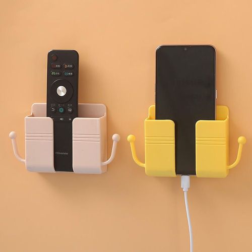 Hot selling bedside rack wall mounted storage box mobile phone holder sticky mobile phone charging holder remote control storage box